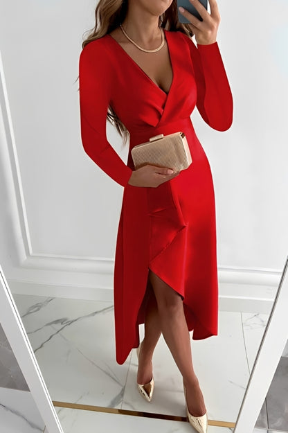 Gracie - Elegant Long Sleeve Midi Dress