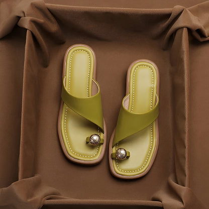 Deanna - Stylish Buckle Toe Slippers