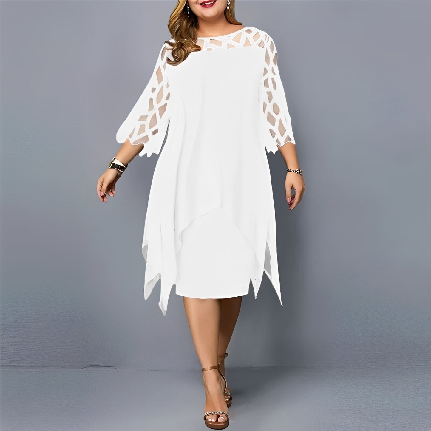 Eleanor - Stylish Chiffon Midi Dress