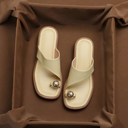 Deanna - Stylish Buckle Toe Slippers