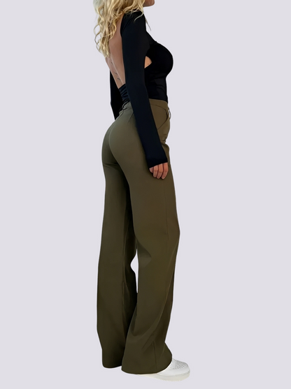 Amelie - Formal High-Waist Straight Leg Trousers