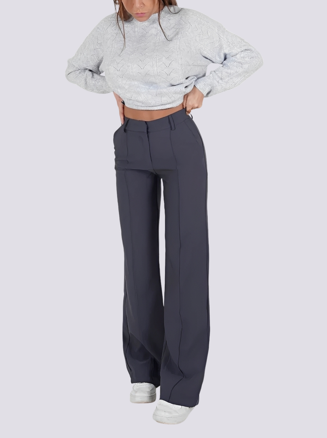 Amelie - Formal High-Waist Straight Leg Trousers