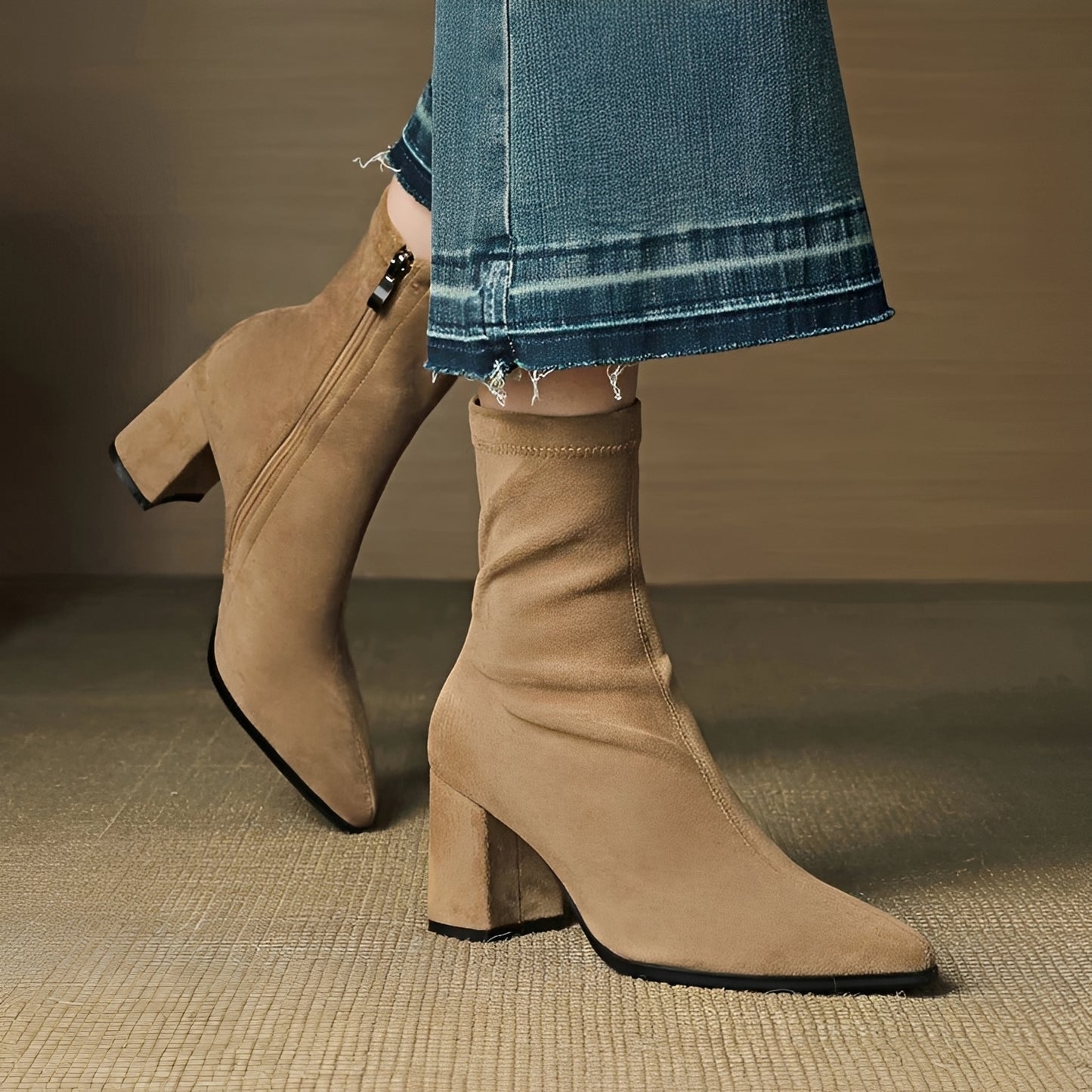 Mikayla - Casual Heel Boots with Zipper
