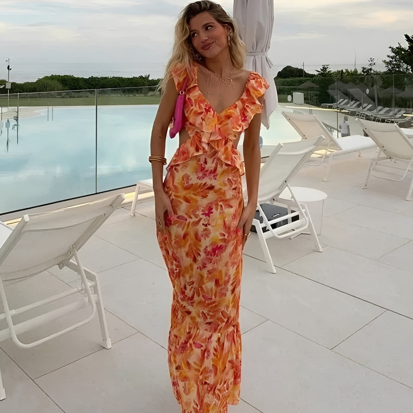 Lorraine - Stylish Floral Maxi Dress