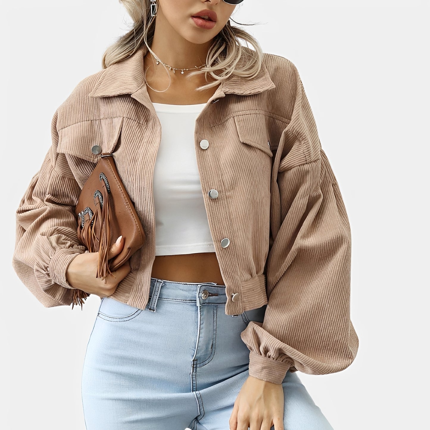 Lilian - Stylish Ribbed Short Coat