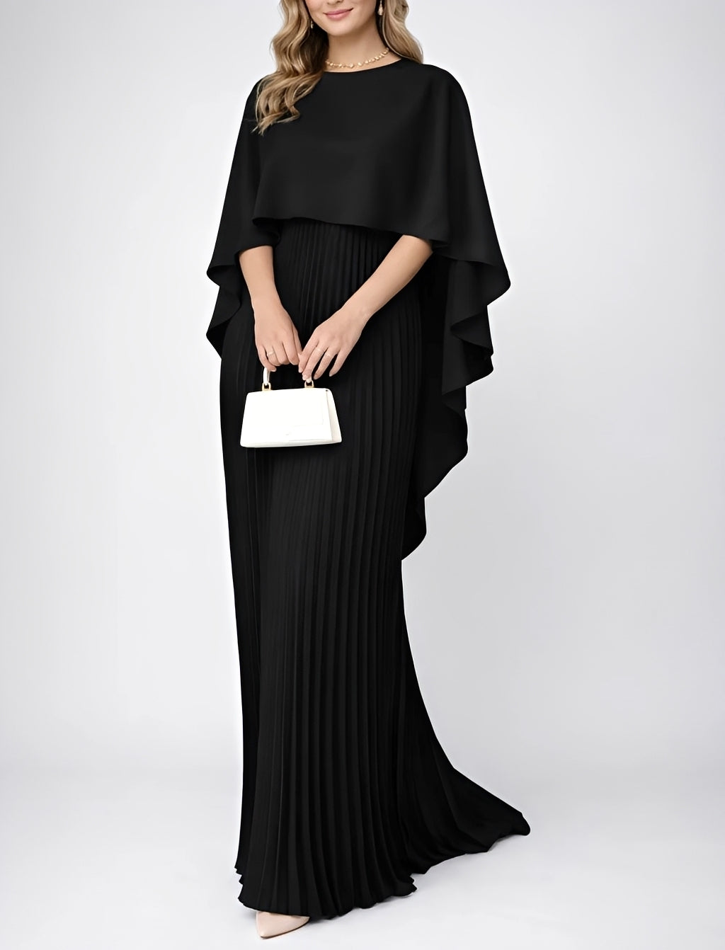 Zuzanna - Elegant Pleated Chiffon Maxi Dress