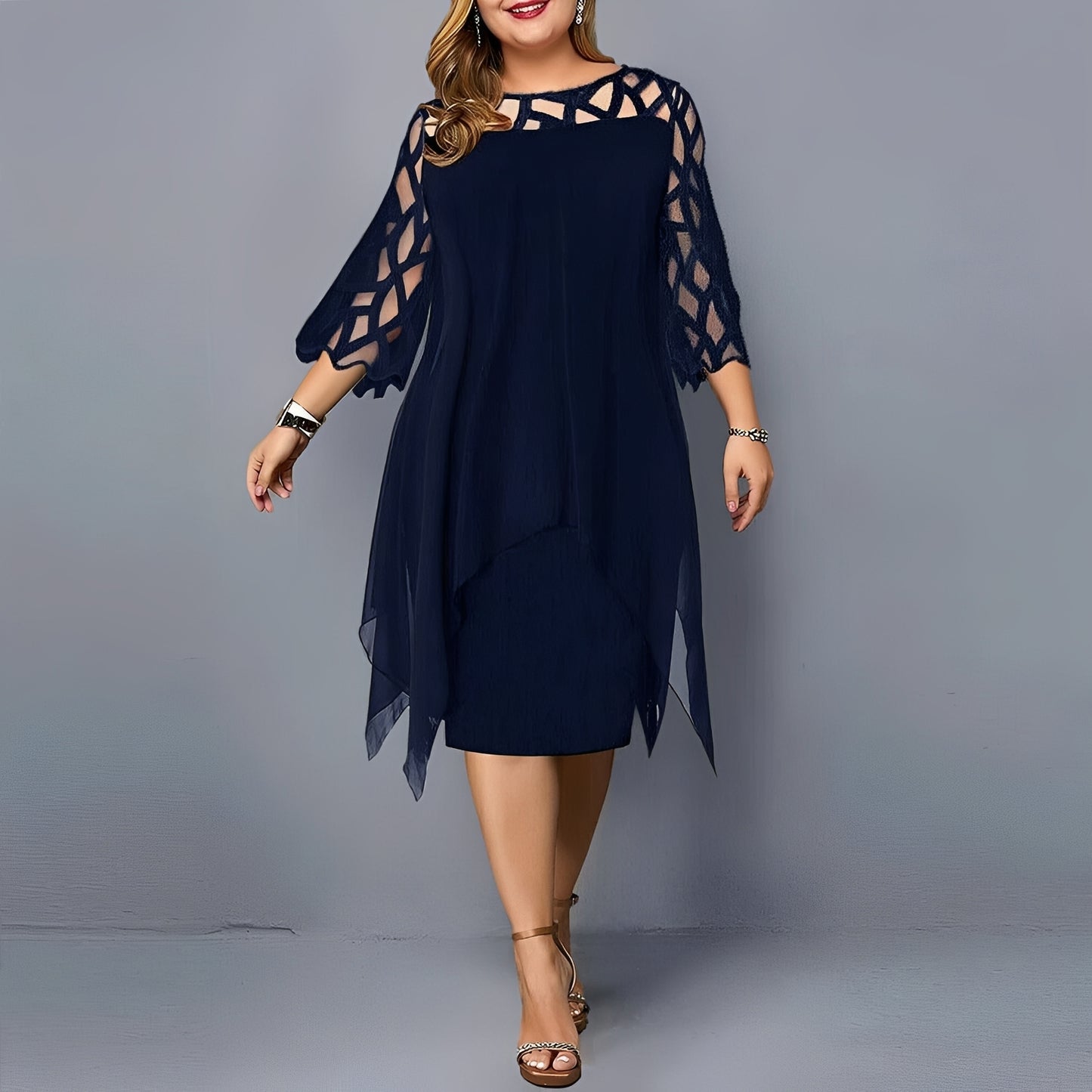 Eleanor - Stylish Chiffon Midi Dress