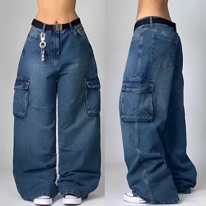 Elsie - Stylish Baggy Cargo Jeans
