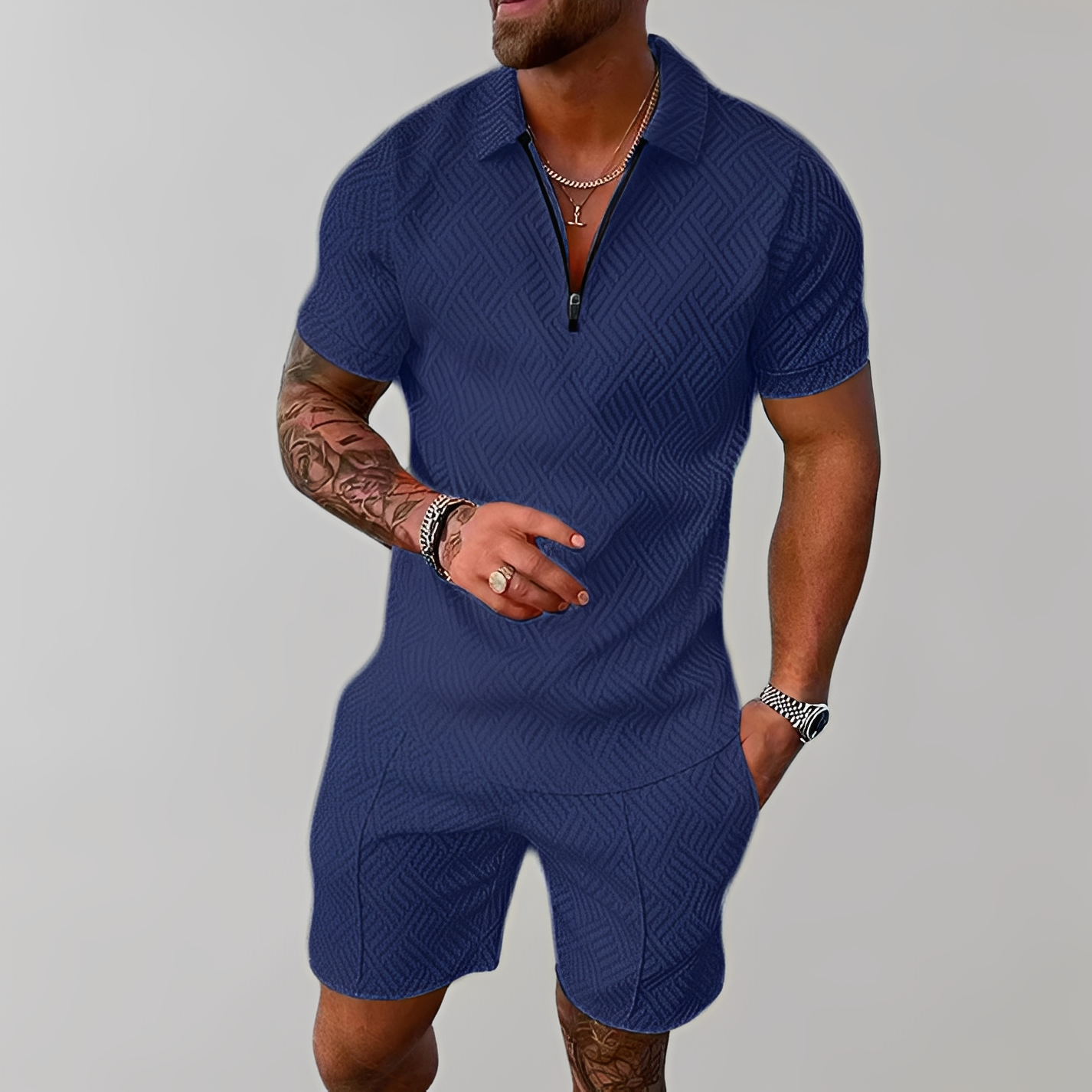 Edwin - Trendy polo shirt and shorts set for men