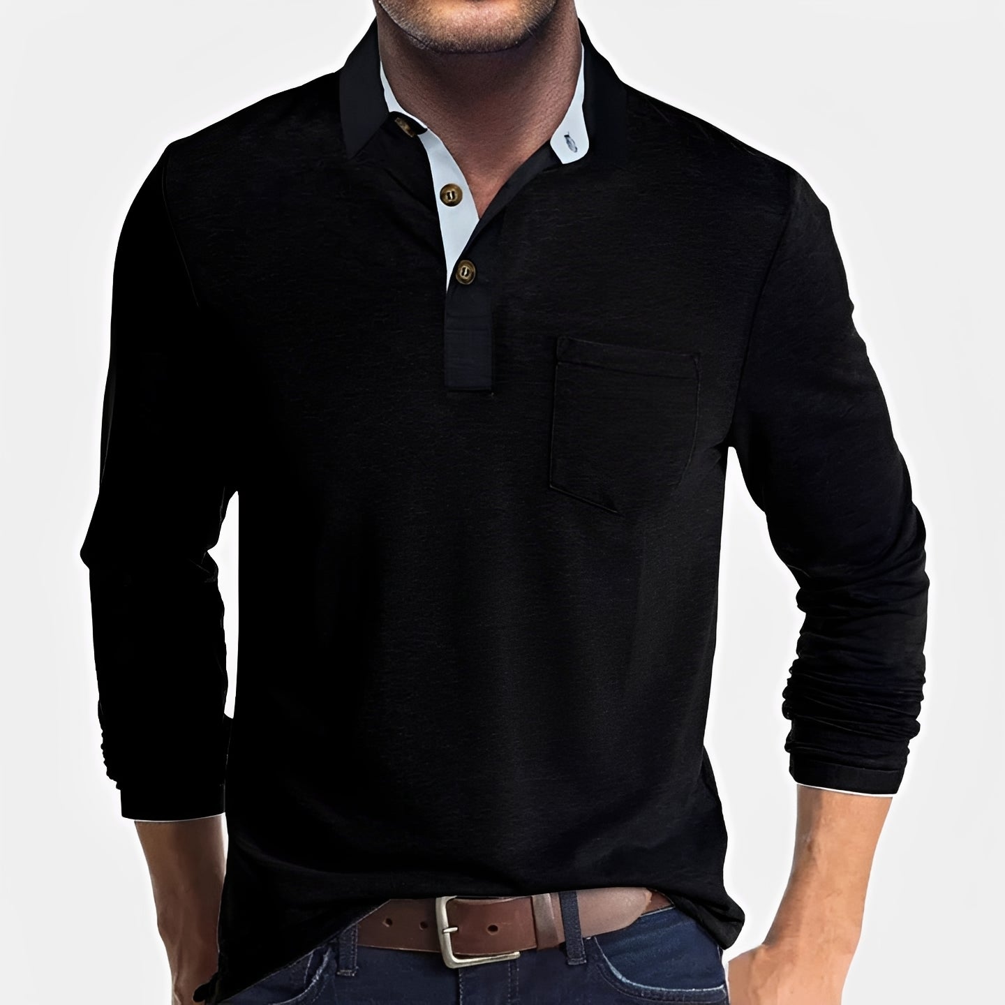 Hardy - Casual Long Sleeve Polo Shirt