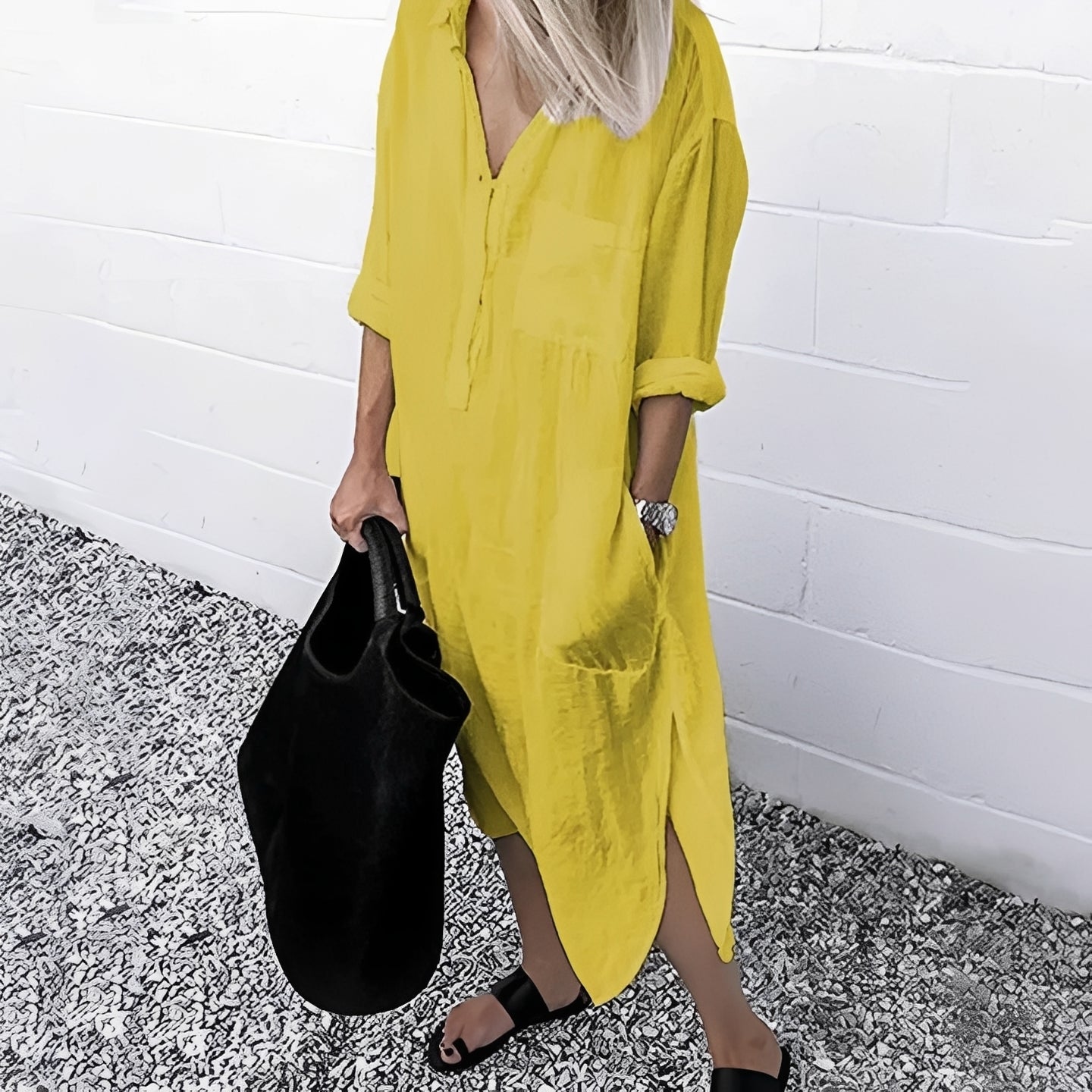 Susan - Relaxed Fit Slit Dress