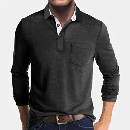 Hardy - Casual Long Sleeve Polo Shirt