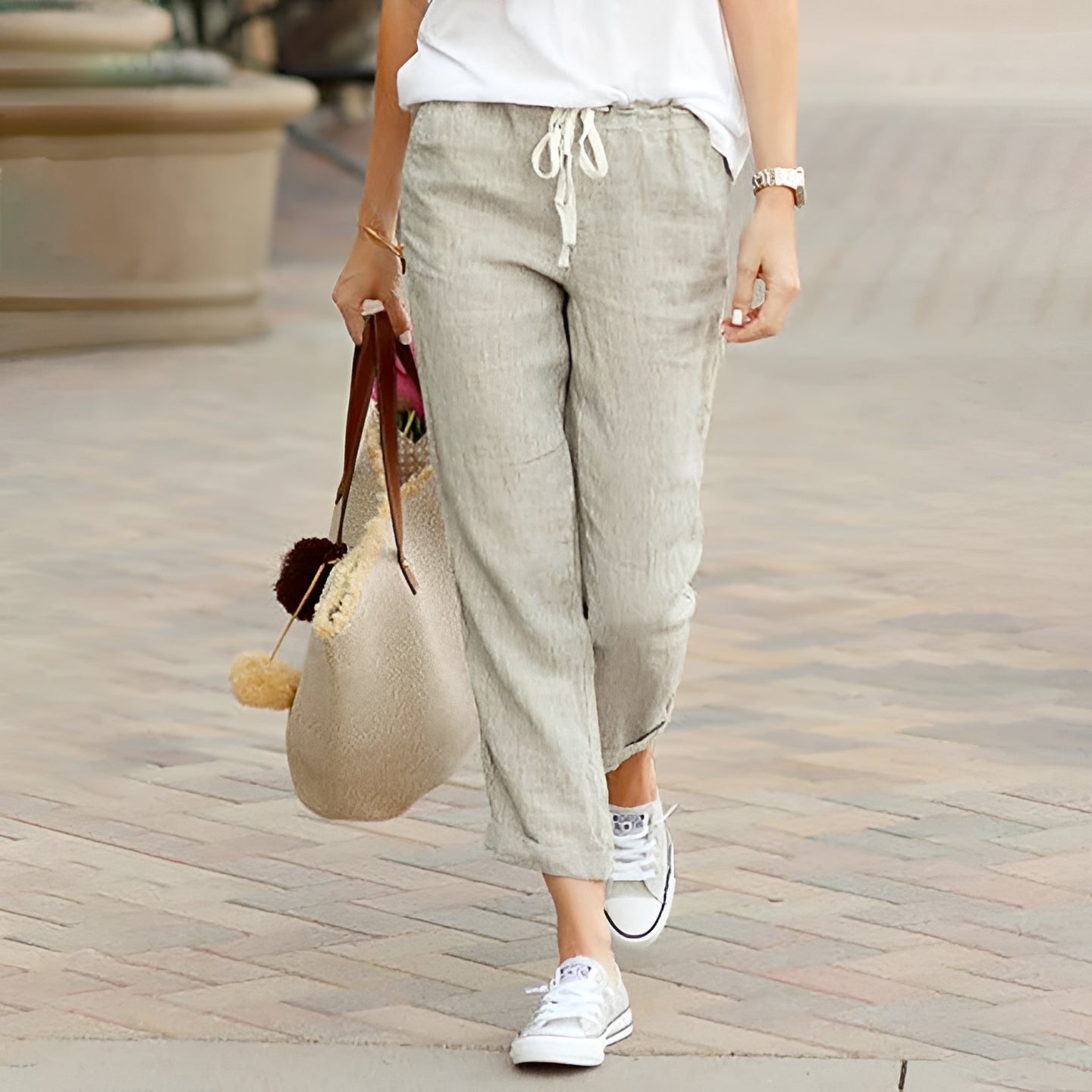 Kaci - Comfy Elastic Waist Pants