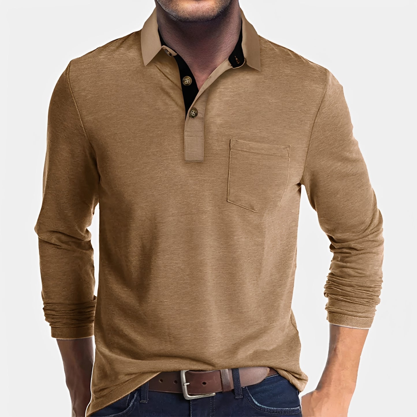 Hardy - Casual Long Sleeve Polo Shirt