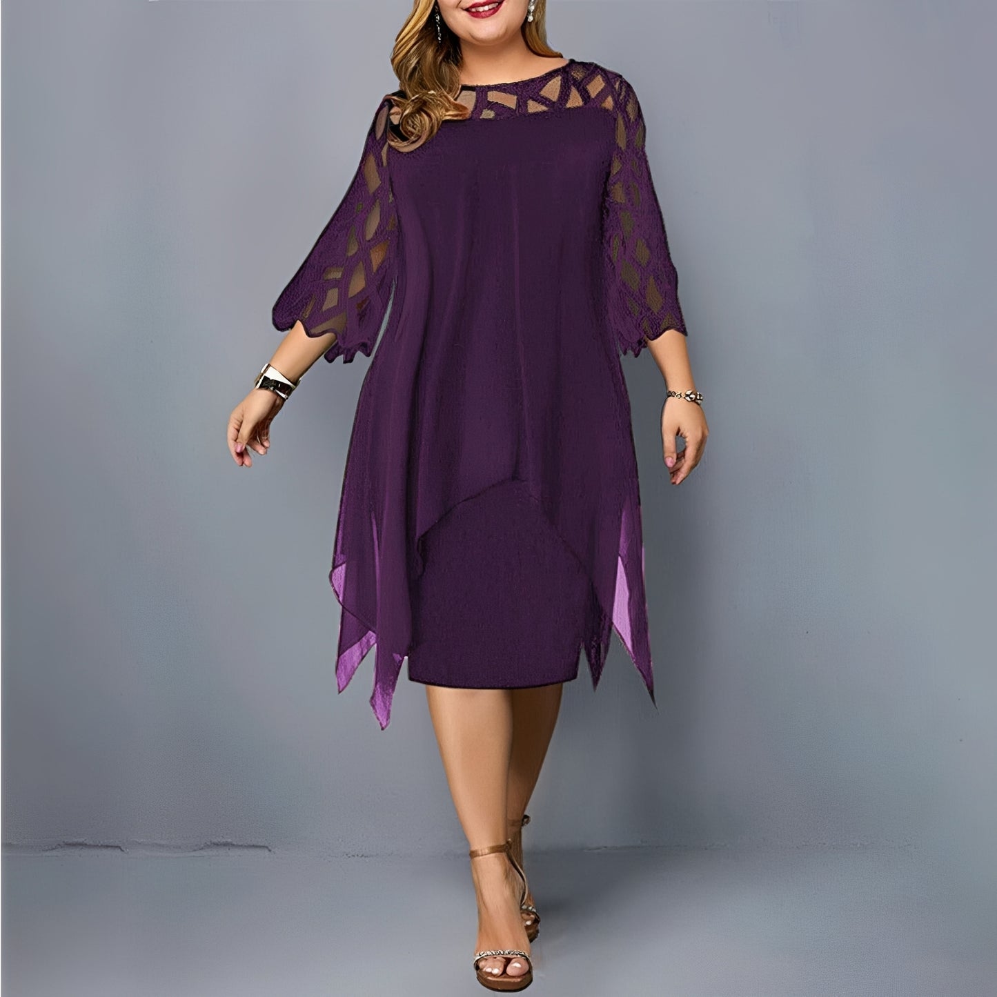 Eleanor - Stylish Chiffon Midi Dress