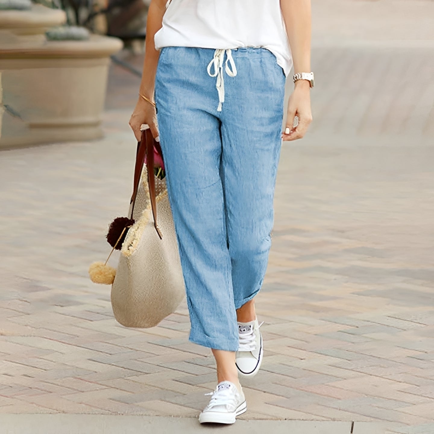 Kaci - Comfy Elastic Waist Pants