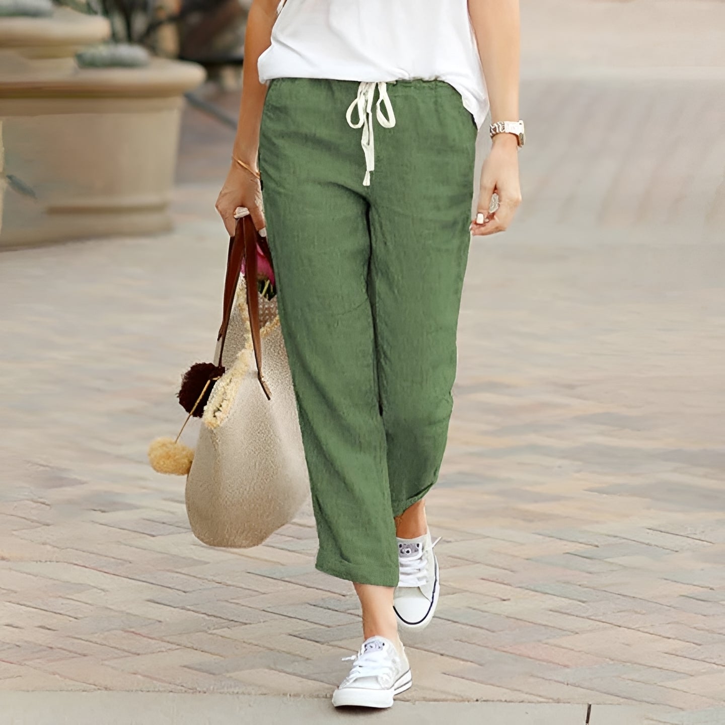 Kaci - Comfy Elastic Waist Pants