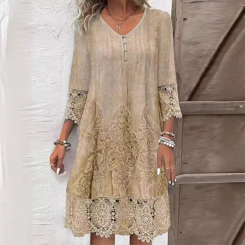Jenna – Stylish Women's Dress with Lace Trim