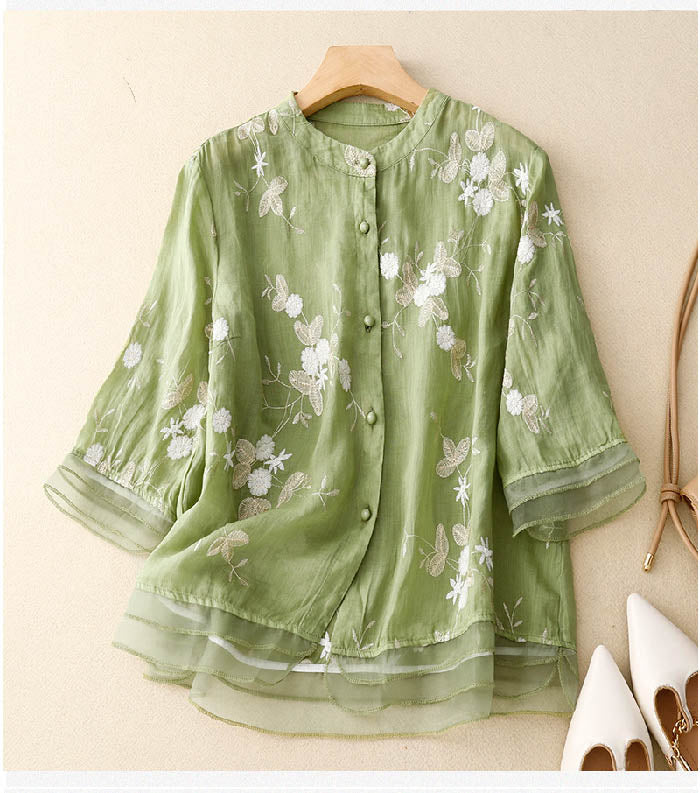 Kourtney – Elegant Women's Blouse with Embroidery